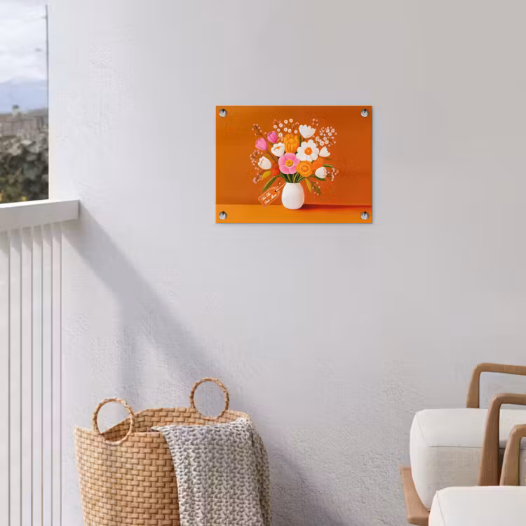 Tuinposter - Vaas - Bloemen - Oranje — 3