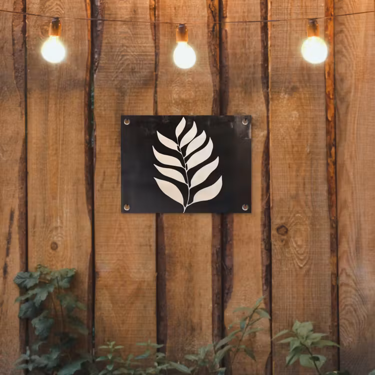 Tuinposter - Blad - Wit - Minimalistisch — 2