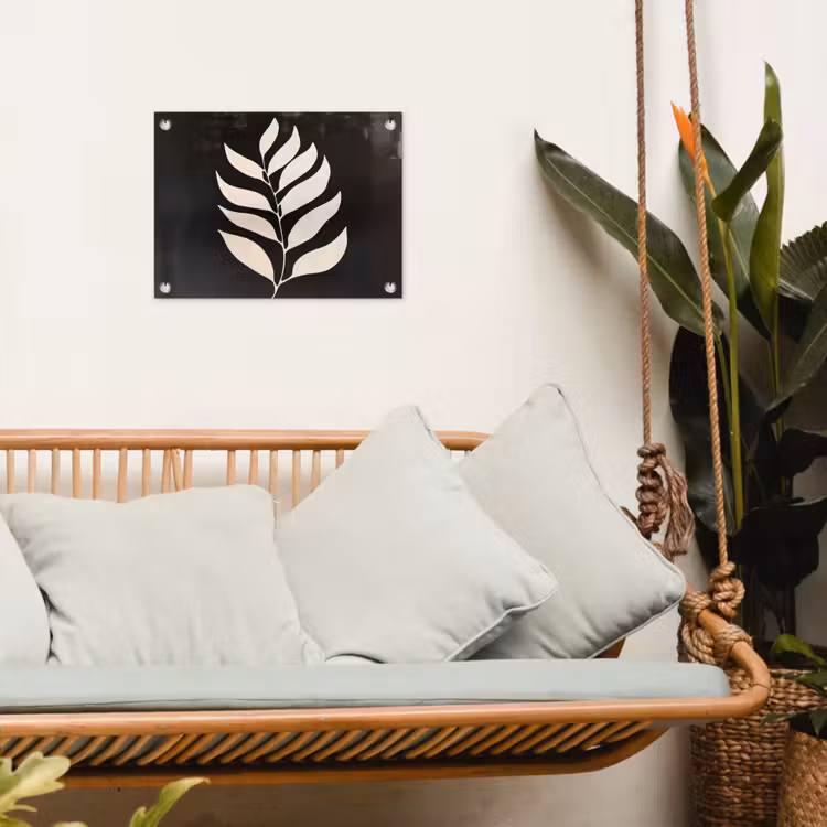 Tuinposter - Blad - Wit - Minimalistisch — 5
