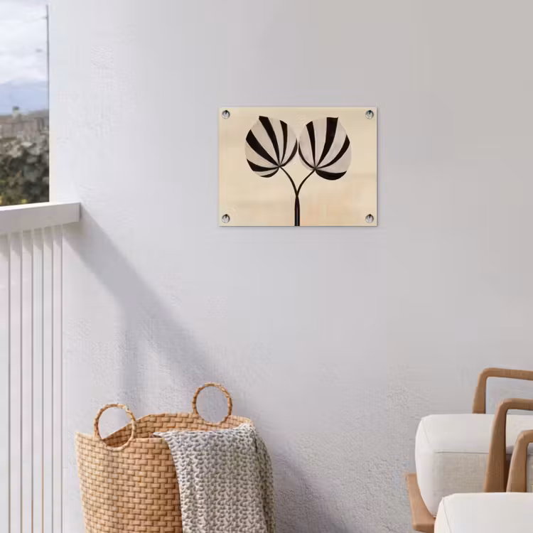 Tuinposter - Bladeren - Gestreept - Stengel - Beige — 3