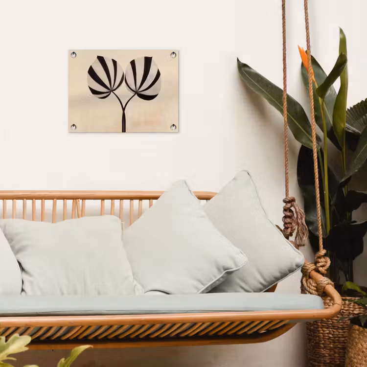 Tuinposter - Bladeren - Gestreept - Stengel - Beige — 5
