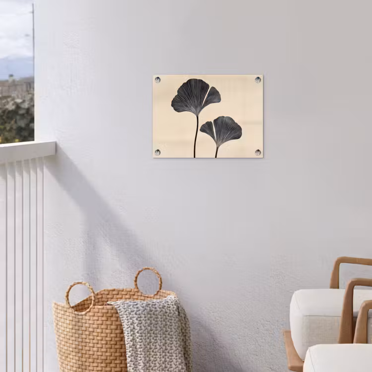 Tuinposter - Bladeren - Minimalistisch - Zwart — 3