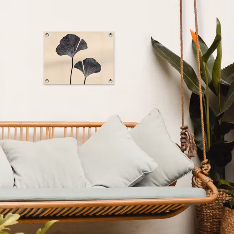 Tuinposter - Bladeren - Minimalistisch - Zwart — 5