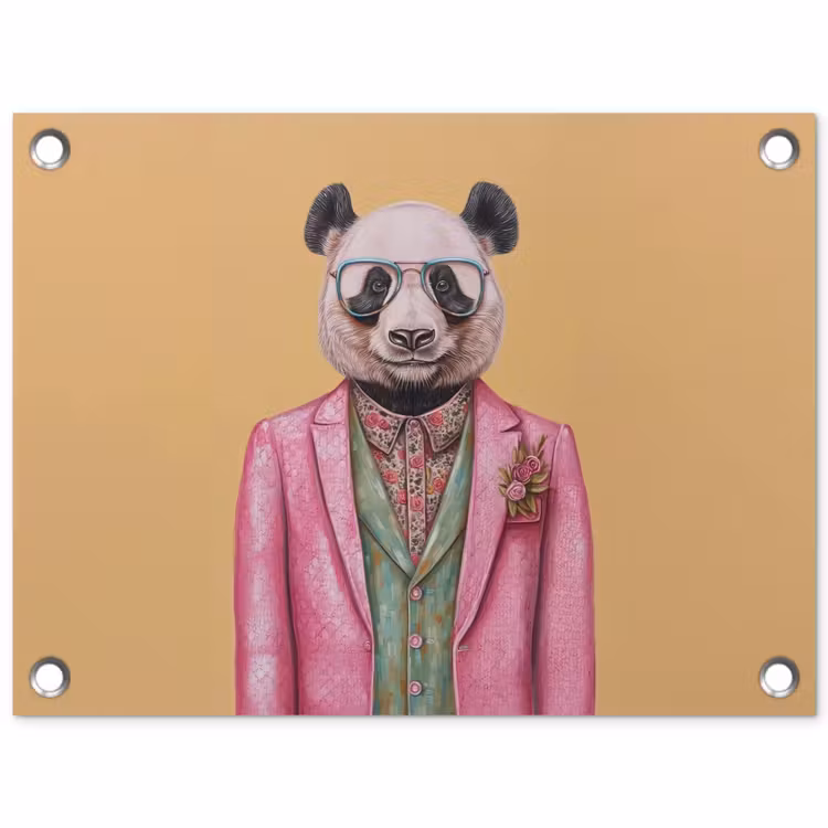 Tuinposter - Panda - Pak - Zonnebril - Blauw — 1