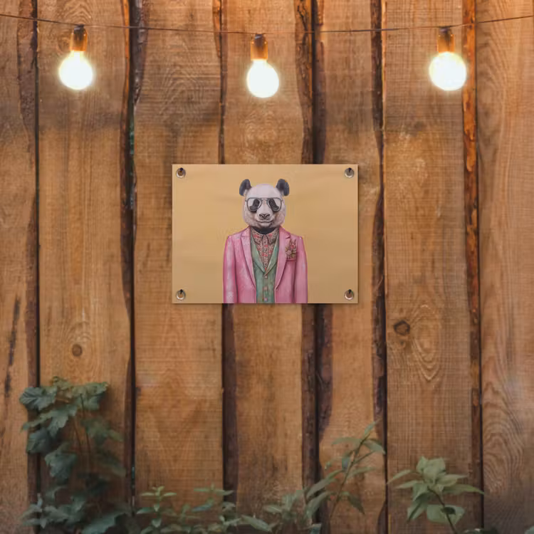Tuinposter - Panda - Pak - Zonnebril - Blauw — 2