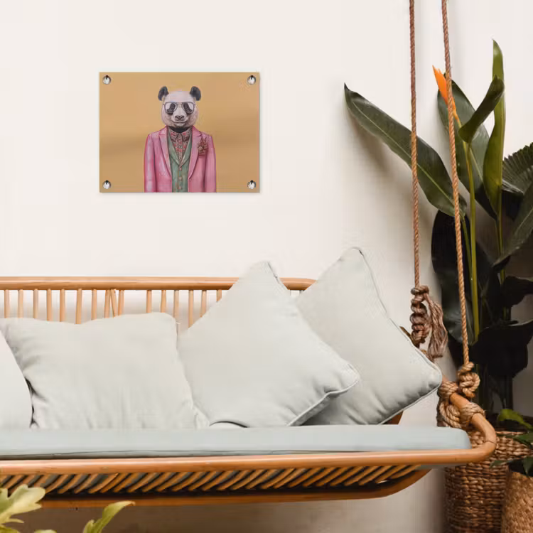 Tuinposter - Panda - Pak - Zonnebril - Blauw — 5