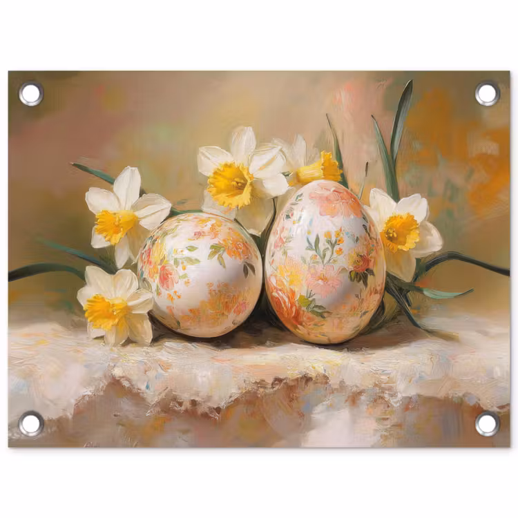 Tuinposter - Bloemen - Eieren - Geschilderd — 1