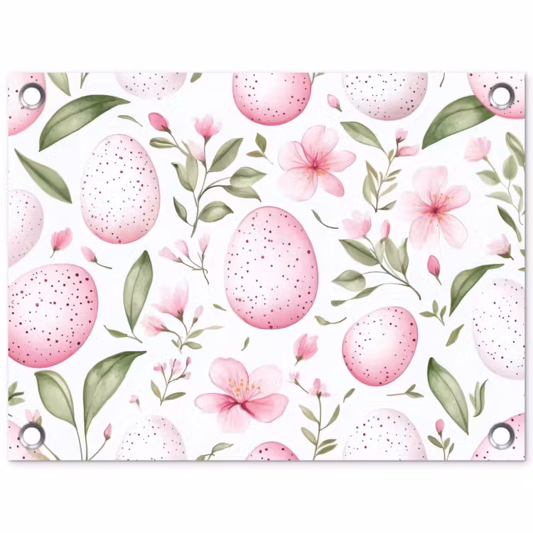 Tuinposter - Patroon - Eieren - Roze - Pasen — 1