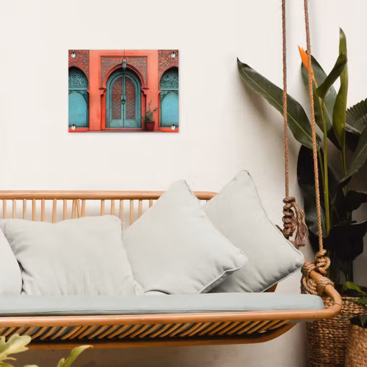 Tuinposter - Lantaarn - Deur - Turquoise — 5