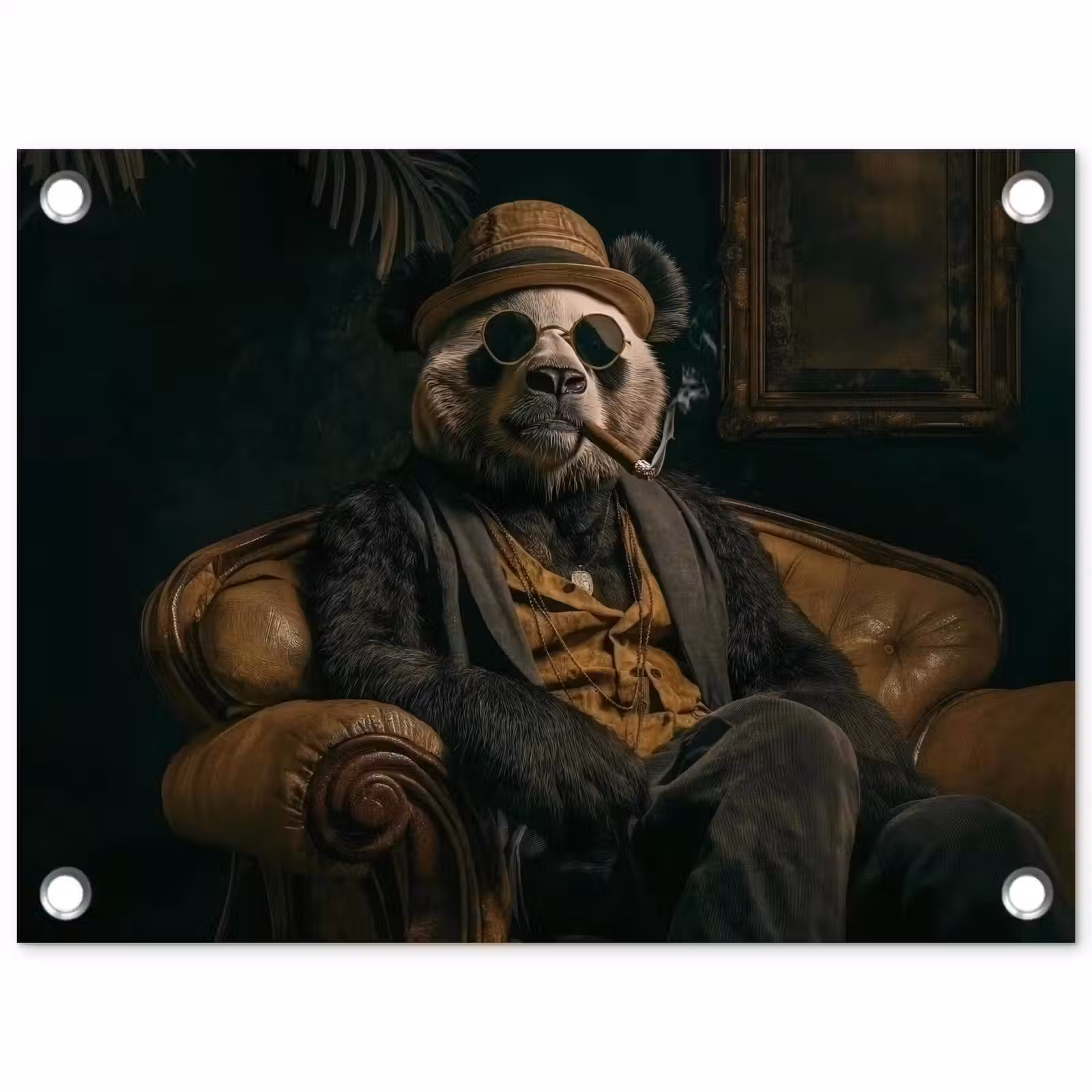 Tuinposter - Panda - Hoed - Bril - Pak — 1