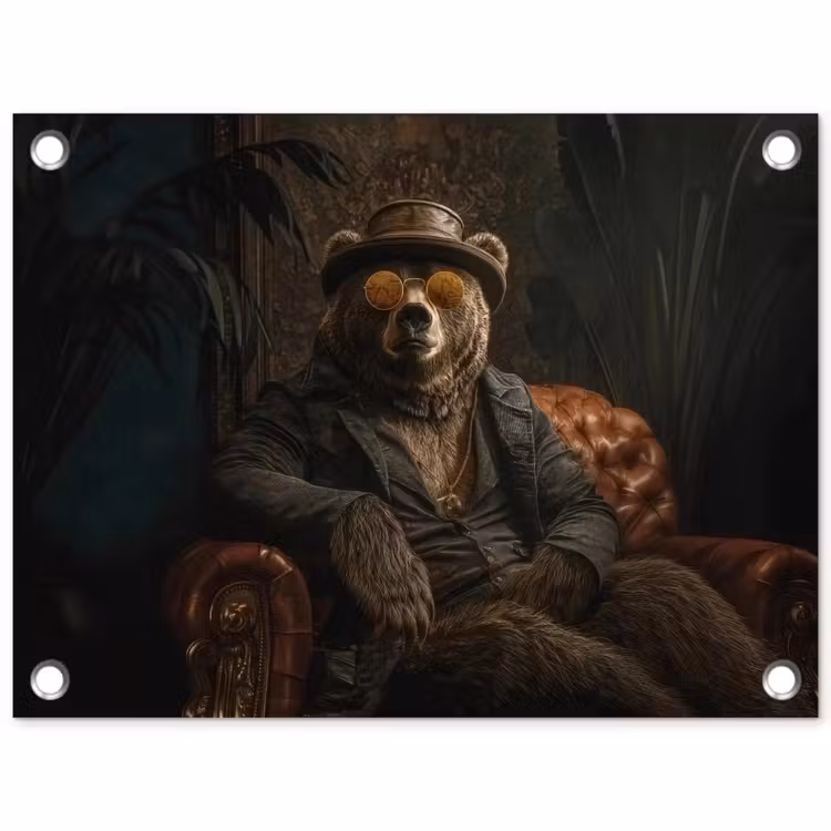 Tuinposter - Beer - Bruin - Pak - Hoed — 1