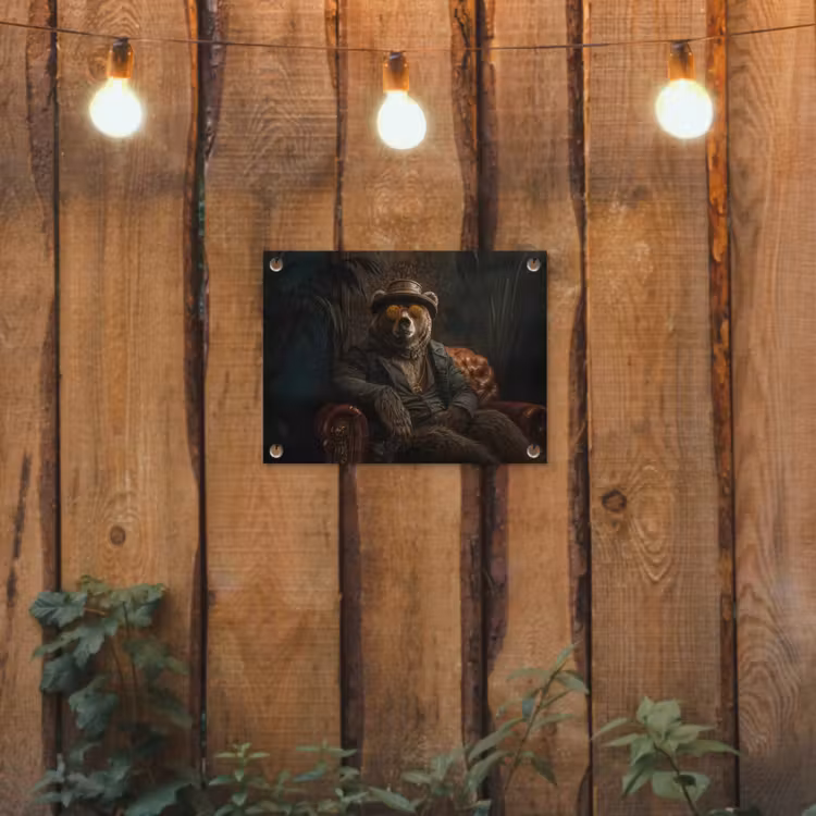 Tuinposter - Beer - Bruin - Pak - Hoed — 2
