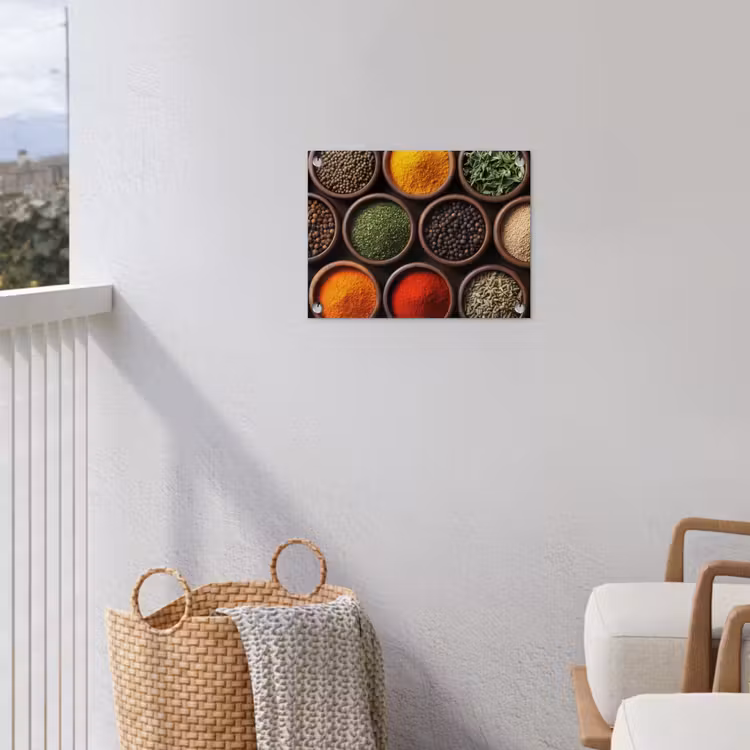 Tuinposter - Bakjes - Hout - Kruiden - Kleurrijk — 3