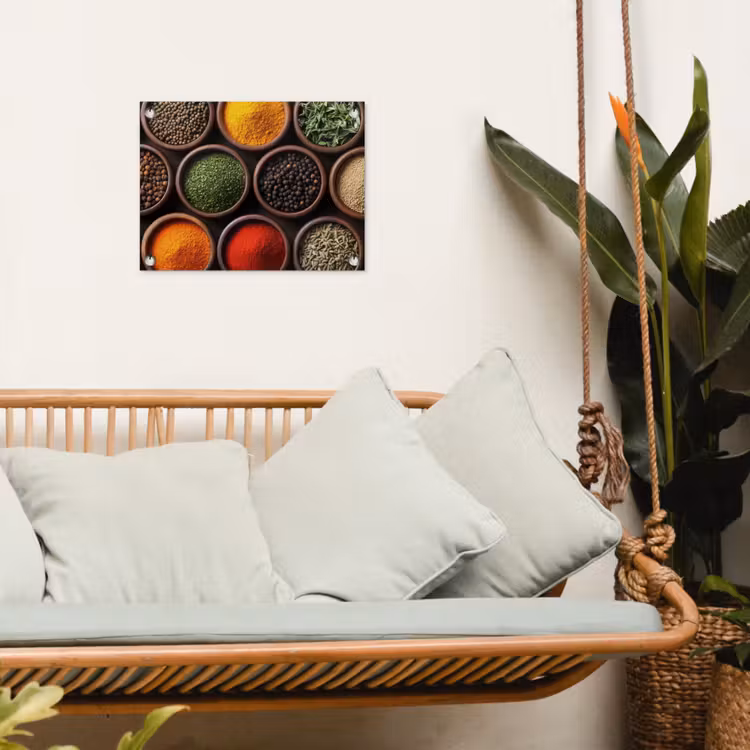 Tuinposter - Bakjes - Hout - Kruiden - Kleurrijk — 5