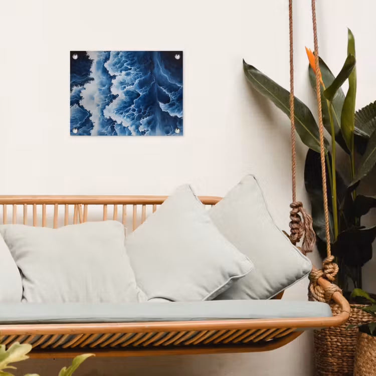 Tuinposter - Golven - Blauw - Schuim — 5