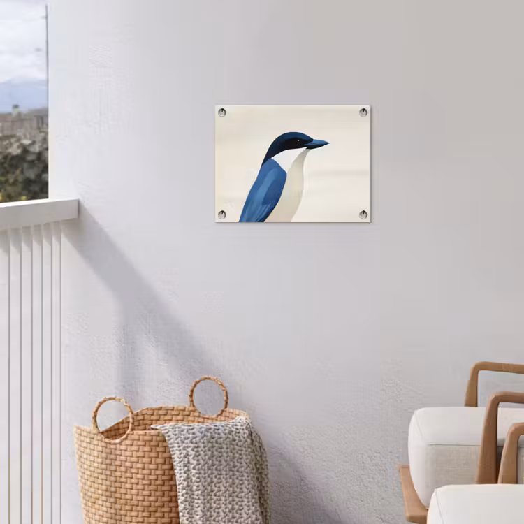 Tuinposter - Illustratie - Blauw - Vogel — 3