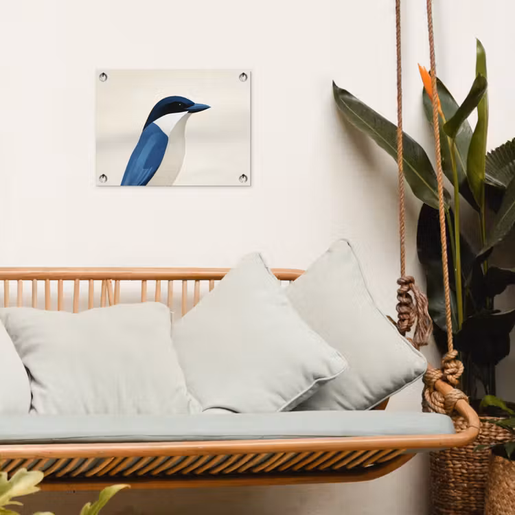 Tuinposter - Illustratie - Blauw - Vogel — 5