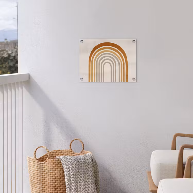 Tuinposter - Minimalistisch - Boog - Lijnen - Beige — 3