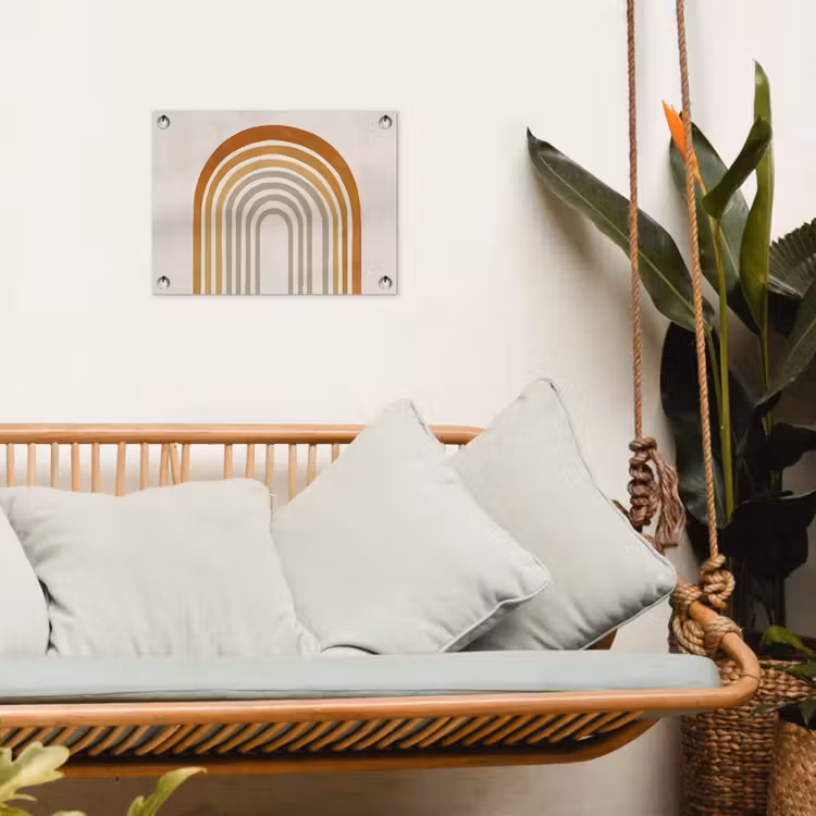 Tuinposter - Minimalistisch - Boog - Lijnen - Beige — 5