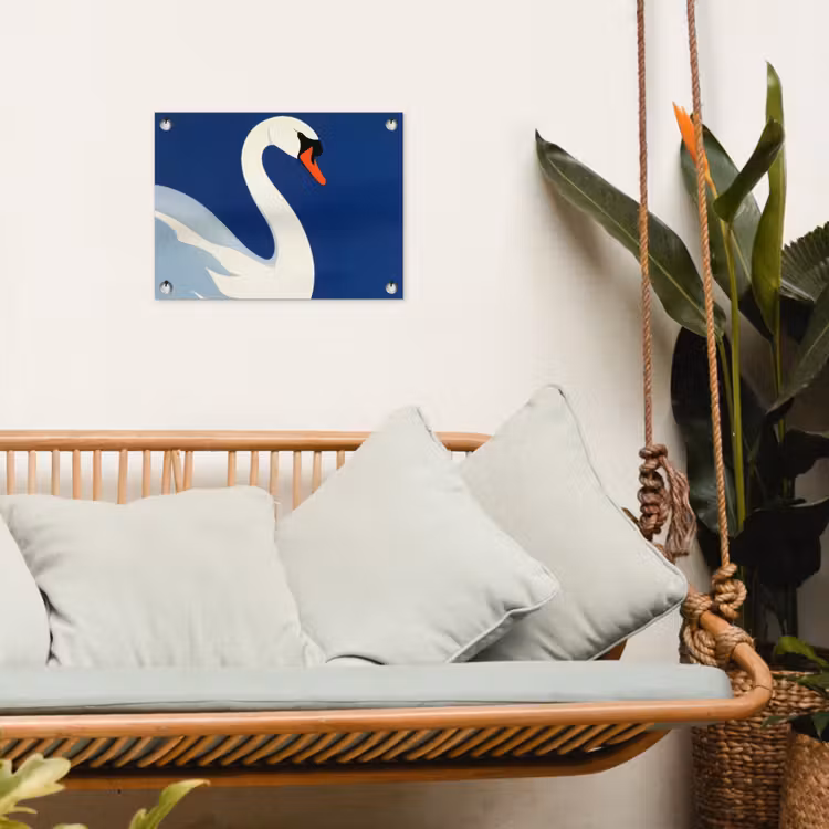 Tuinposter - Zwaan - Wit - Snavel - Illustratie — 5