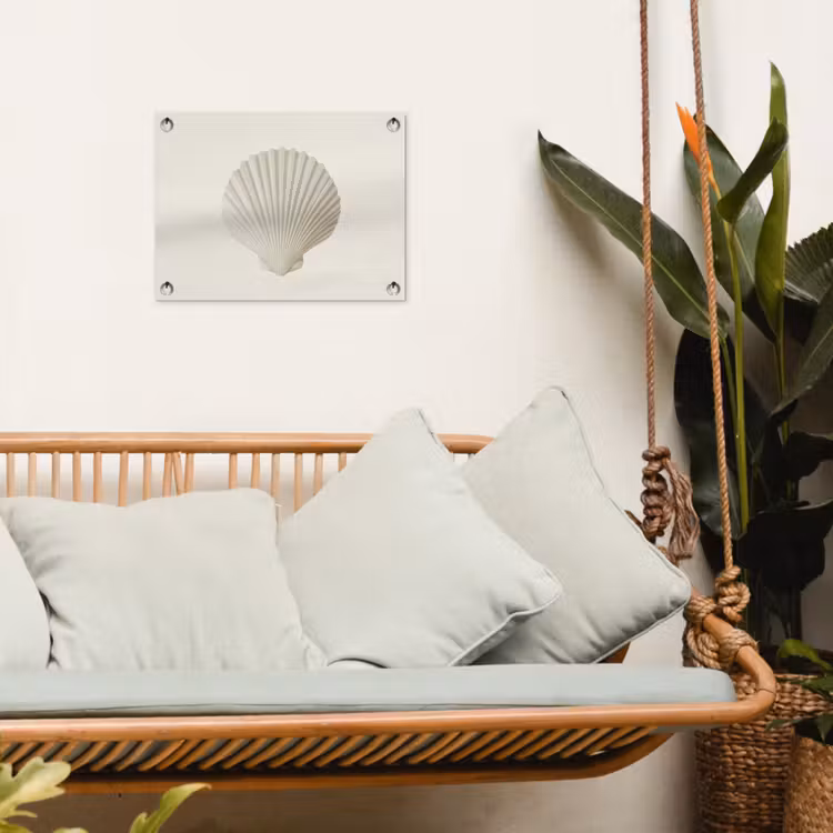 Tuinposter - Schelp - Minimalistisch - Wit — 5