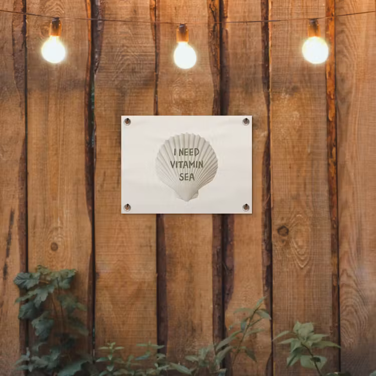 Tuinposter - Schelp - Quote - Groen — 2