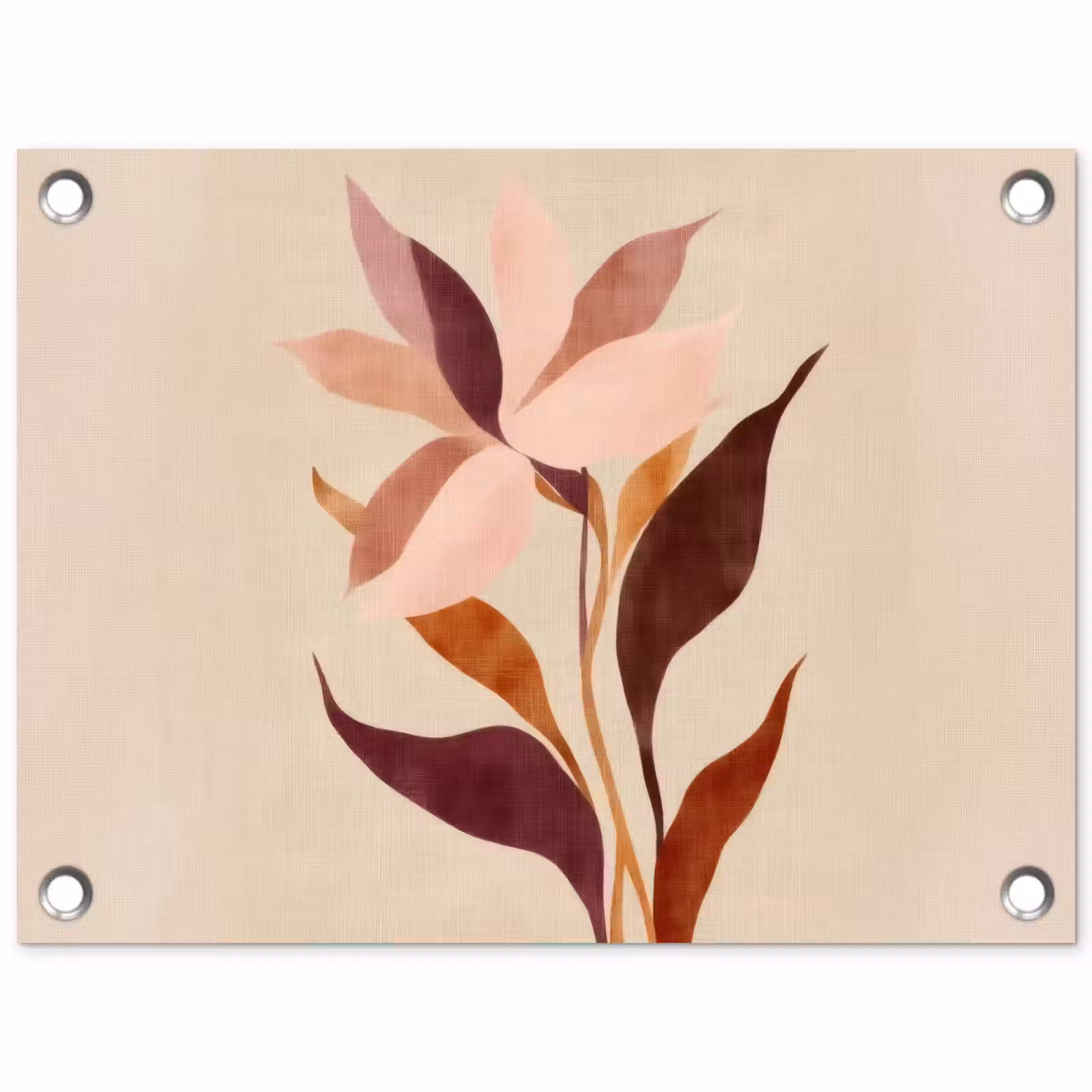 Tuinposter - Bloemen - Blaadjes - Minimalistisch - Roze — 1