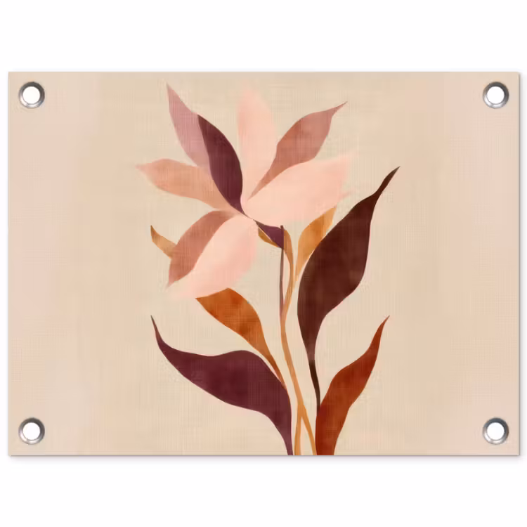 Tuinposter - Bloemen - Blaadjes - Minimalistisch - Roze — 1