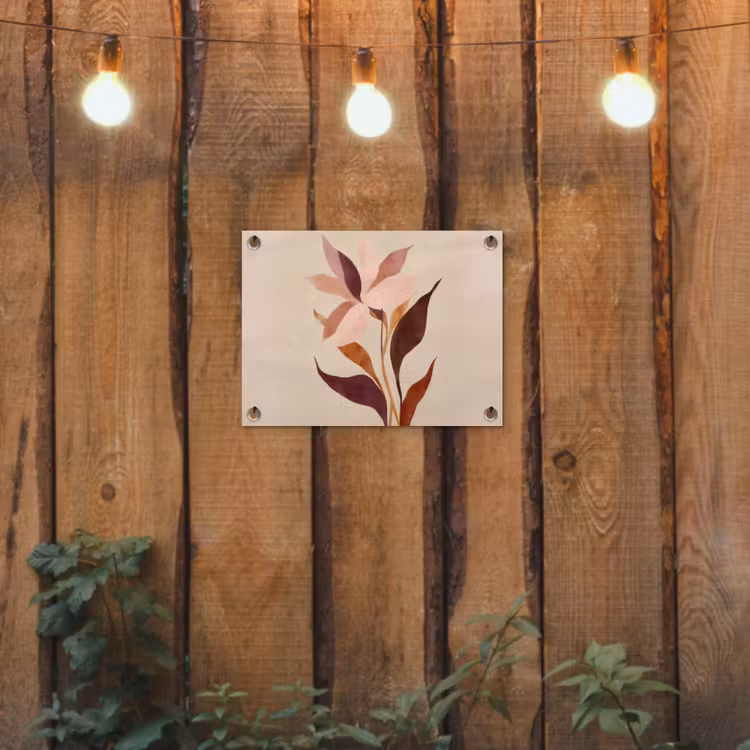 Tuinposter - Bloemen - Blaadjes - Minimalistisch - Roze — 2