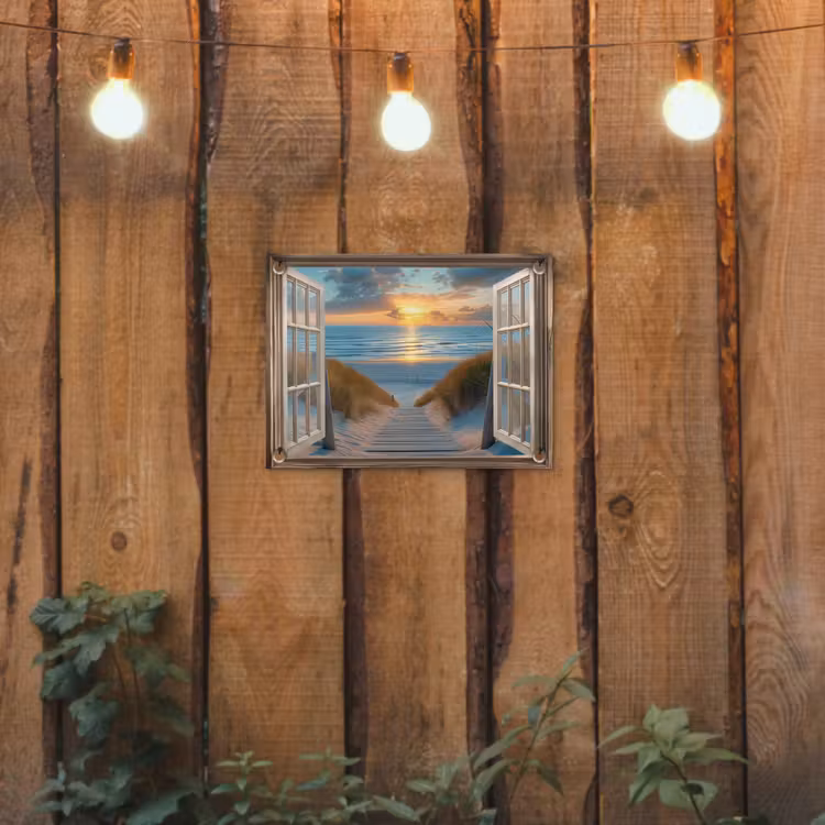 Tuinposter - Doorkijk - Strand - Pad - Zonsondergang — 2