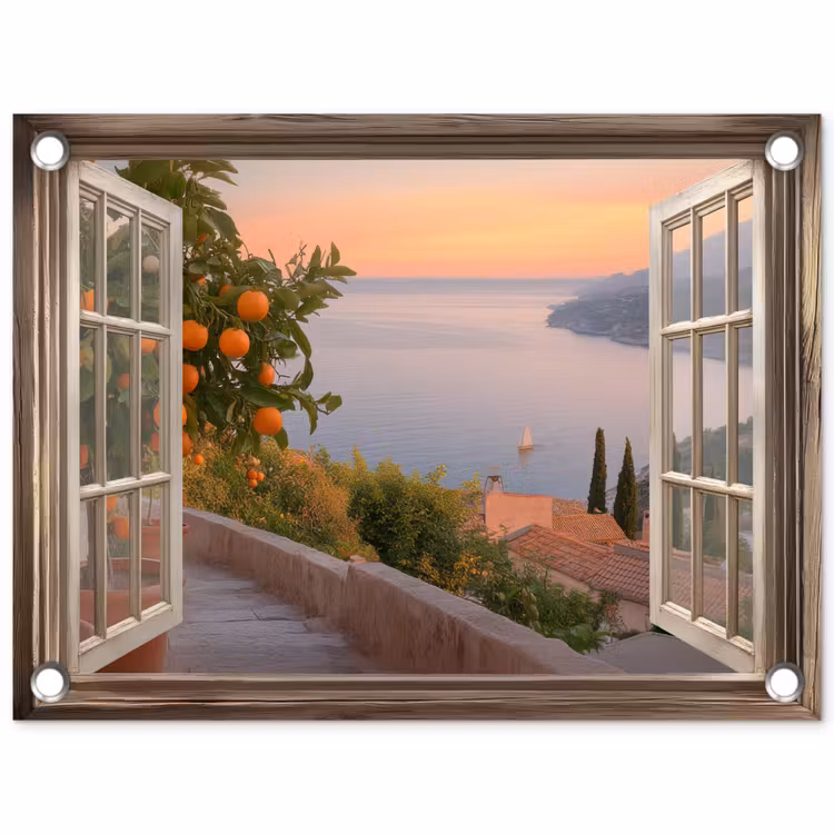 Tuinposter - Doorkijk - Uitzicht - Meer - Landschap — 1