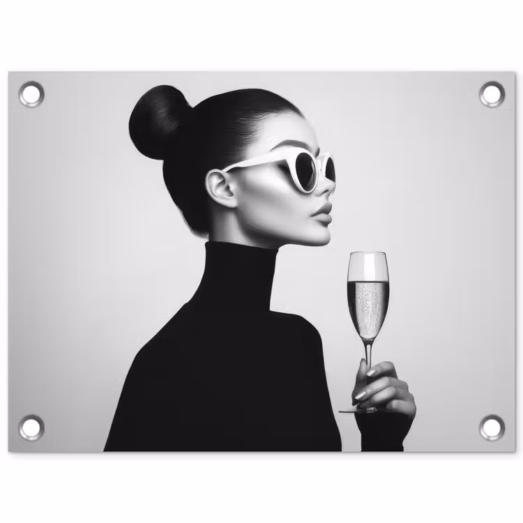 Tuinposter - Vrouw - Champagne - Modern — 1