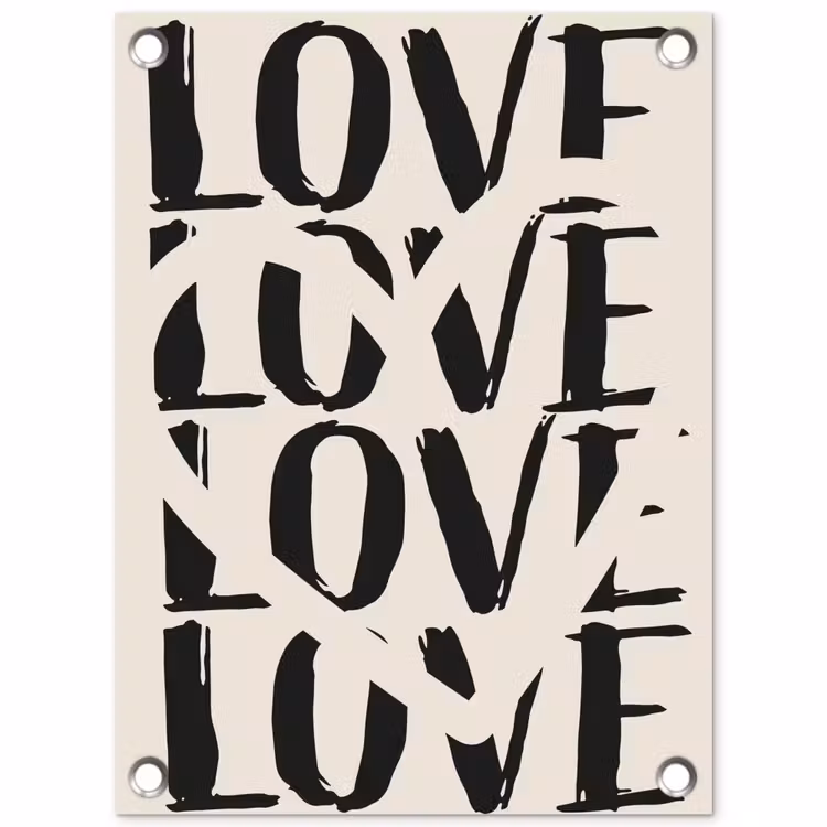 Tuinposter - Love - Hart - Beige — 1