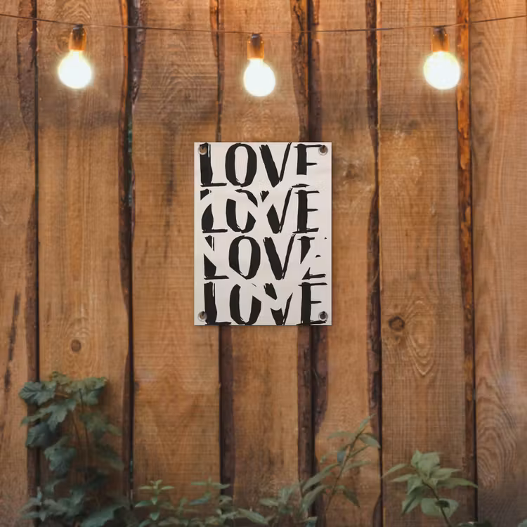 Tuinposter - Love - Hart - Beige — 2