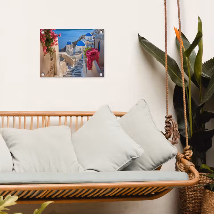 Tuinposter - Santorini - Bloemen - Griekenland — 5
