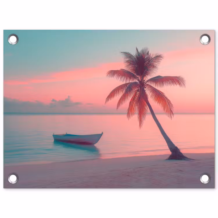 Tuinposter - Zee - Boot - Zonsondergang — 1