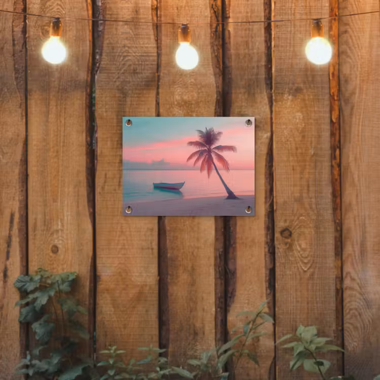 Tuinposter - Zee - Boot - Zonsondergang — 2