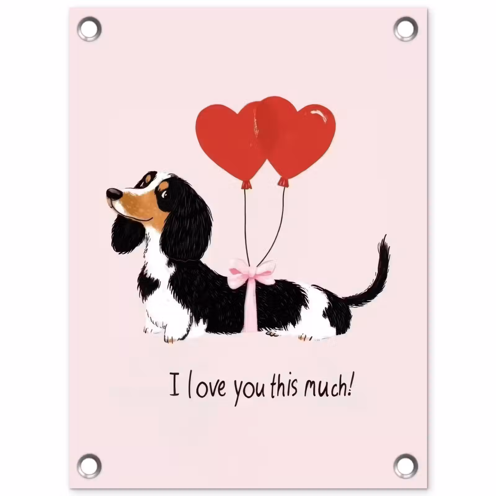 Tuinposter - Hond - Teckel - Valentijn - Love — 1