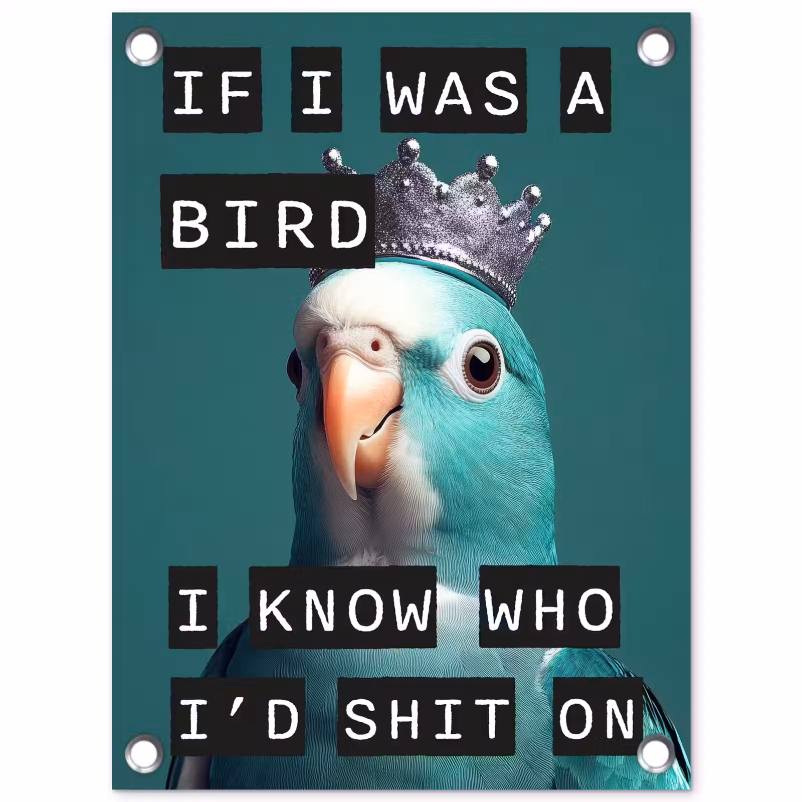 Tuinposter - Parkiet - Turquoise - Quotes - Decoratie — 1