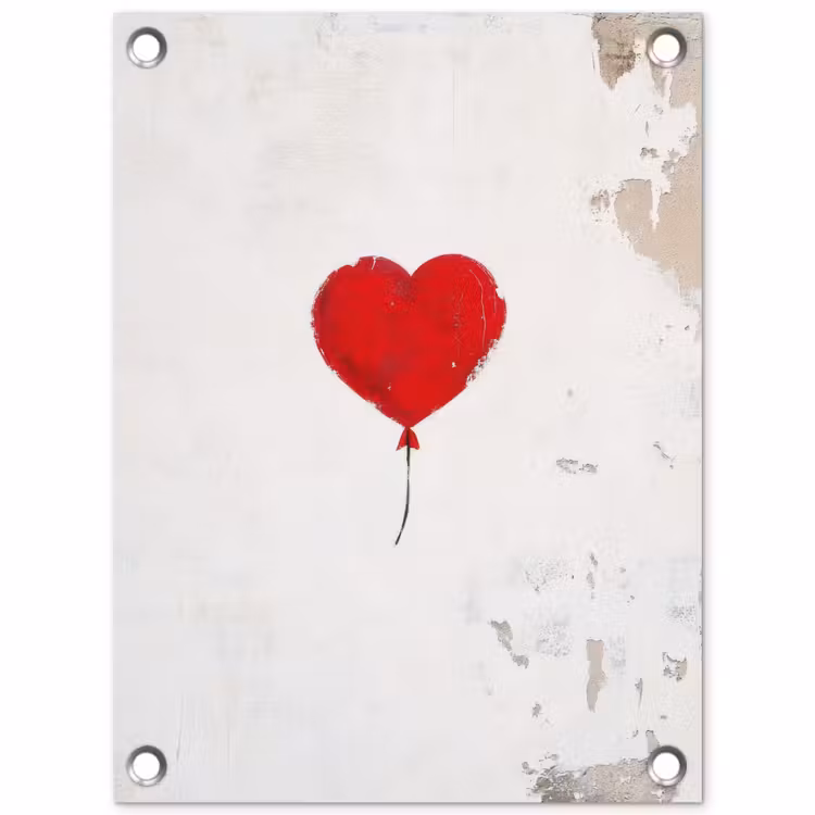 Tuinposter - Ballon - Rood - Hart — 1