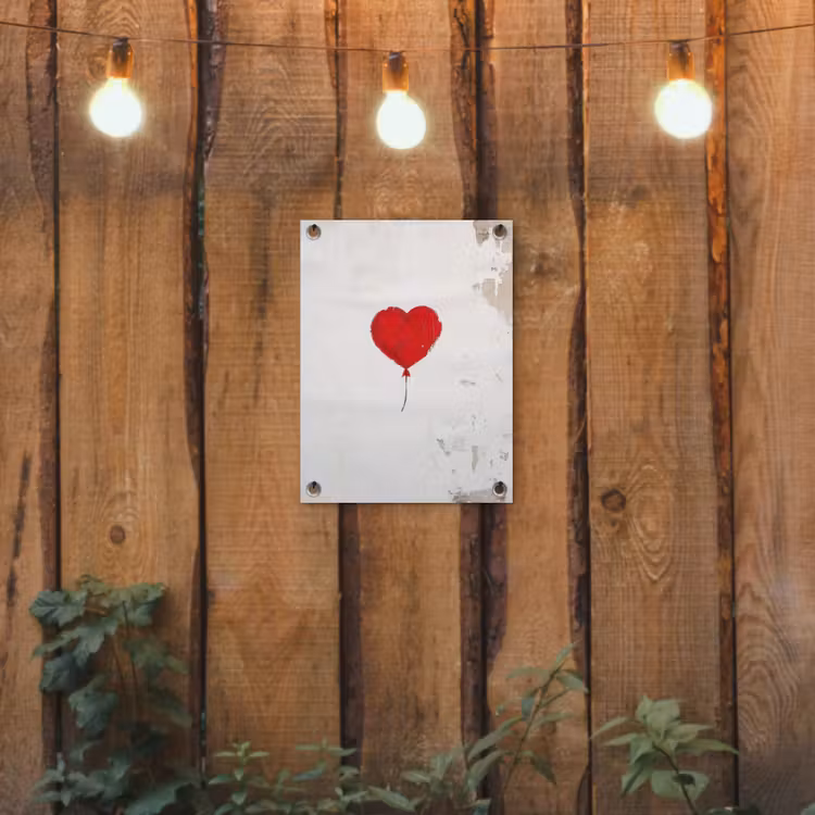 Tuinposter - Ballon - Rood - Hart — 2