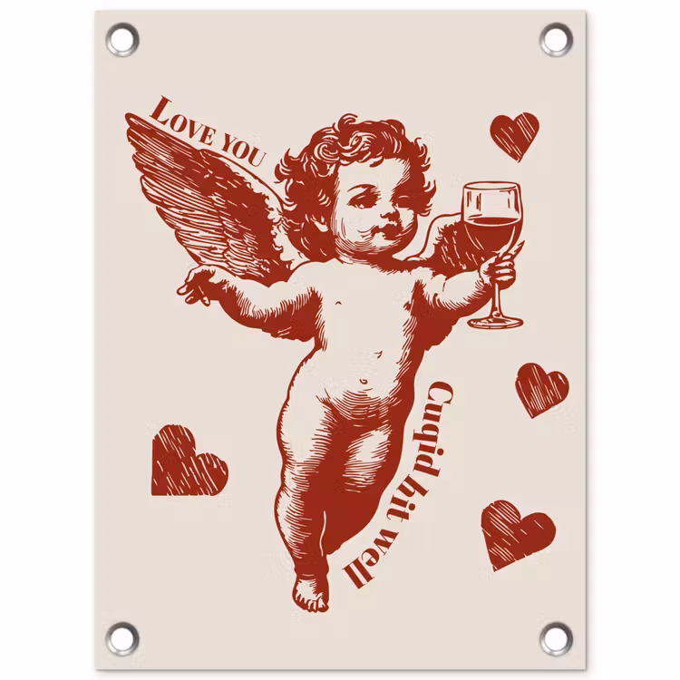 Tuinposter - Cupido - Hartjes - Rood - Klassiek — 1