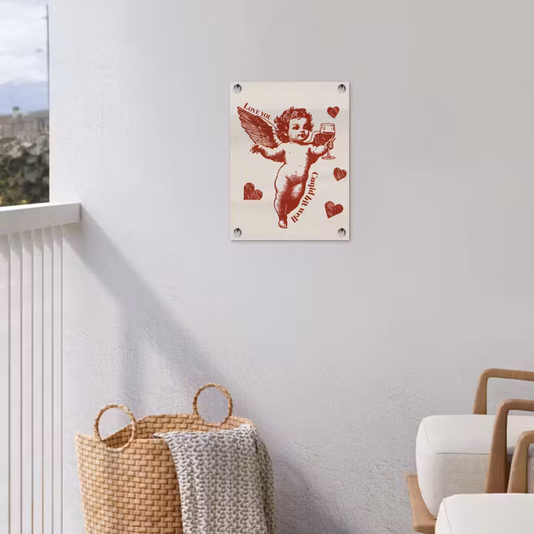 Tuinposter - Cupido - Hartjes - Rood - Klassiek — 3