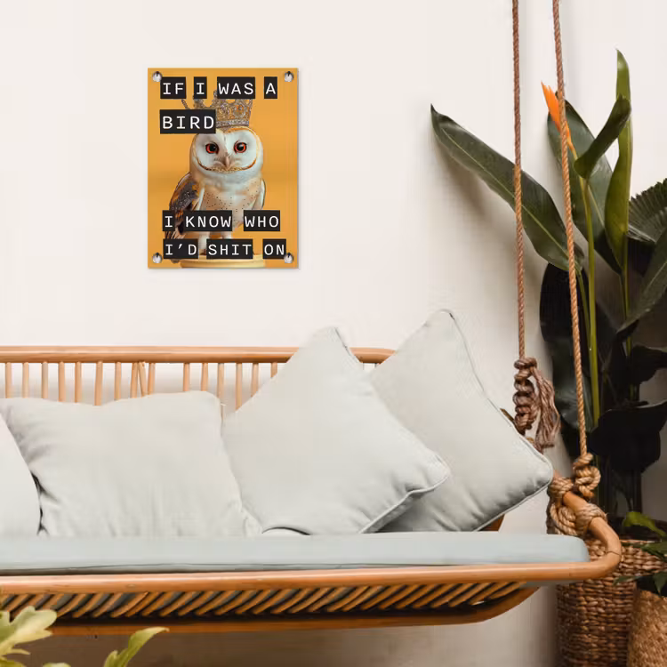 Tuinposter - Geel - Uil - Vogel - Decoratie — 5