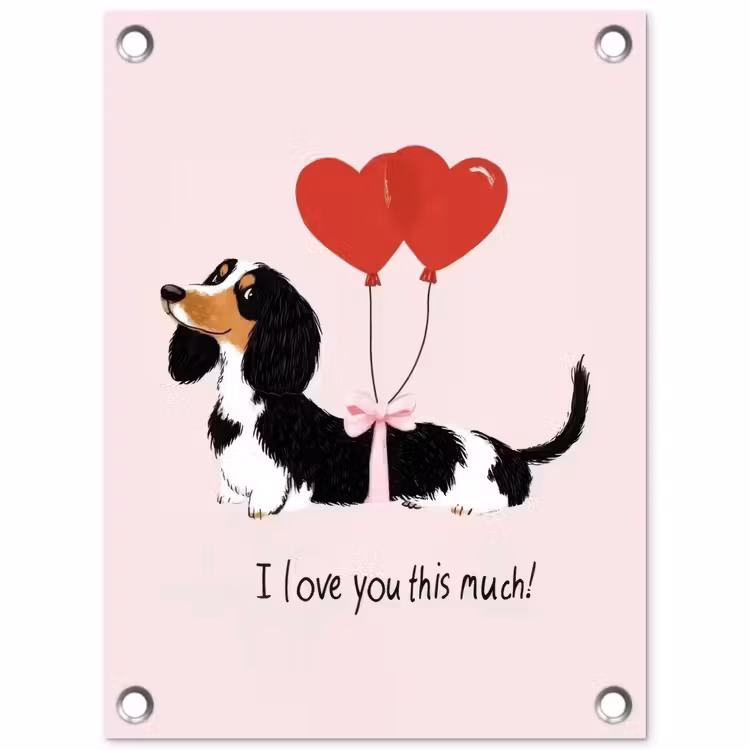 Tuinposter - Hond - Teckel - Valentijn - Love — 1