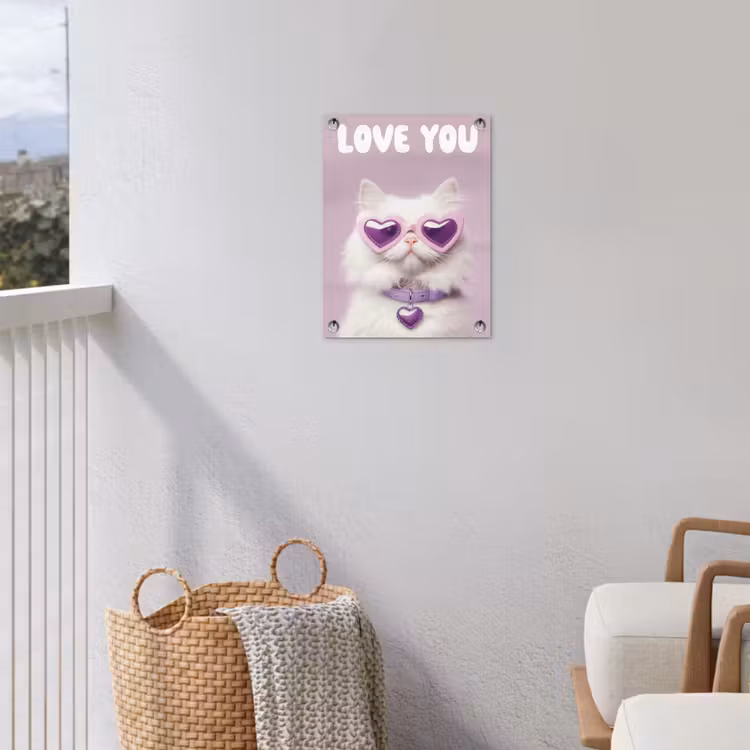 Tuinposter - Kat - Love - Paars - Valentijn — 3