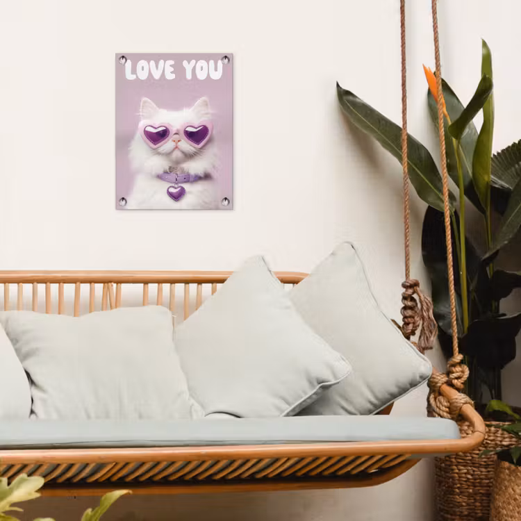 Tuinposter - Kat - Love - Paars - Valentijn — 5