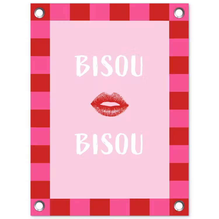 Tuinposter - Kiss - Roze - Frans - Valentijn — 1