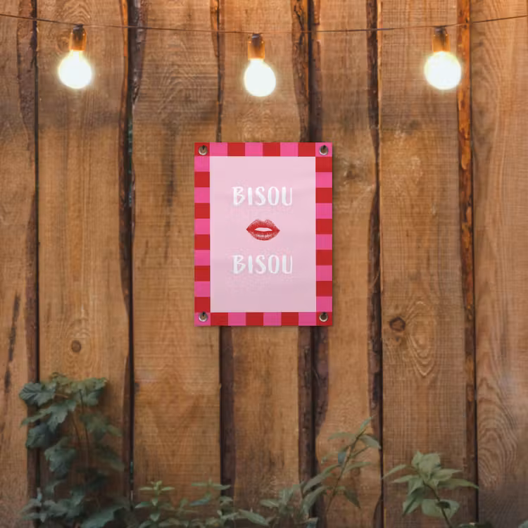 Tuinposter - Kiss - Roze - Frans - Valentijn — 2
