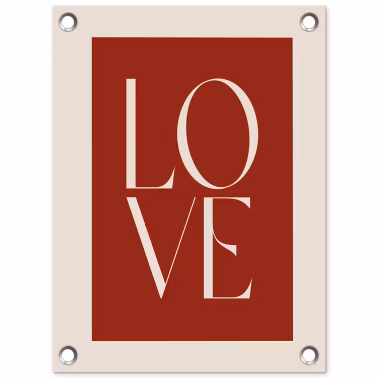 Tuinposter - Love - Rood - Minimalistisch — 1